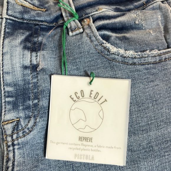 PISTOLA Audrey Women's mid rise Light Blue distressed skinny Jeans/size 26 - Picture 14 of 15